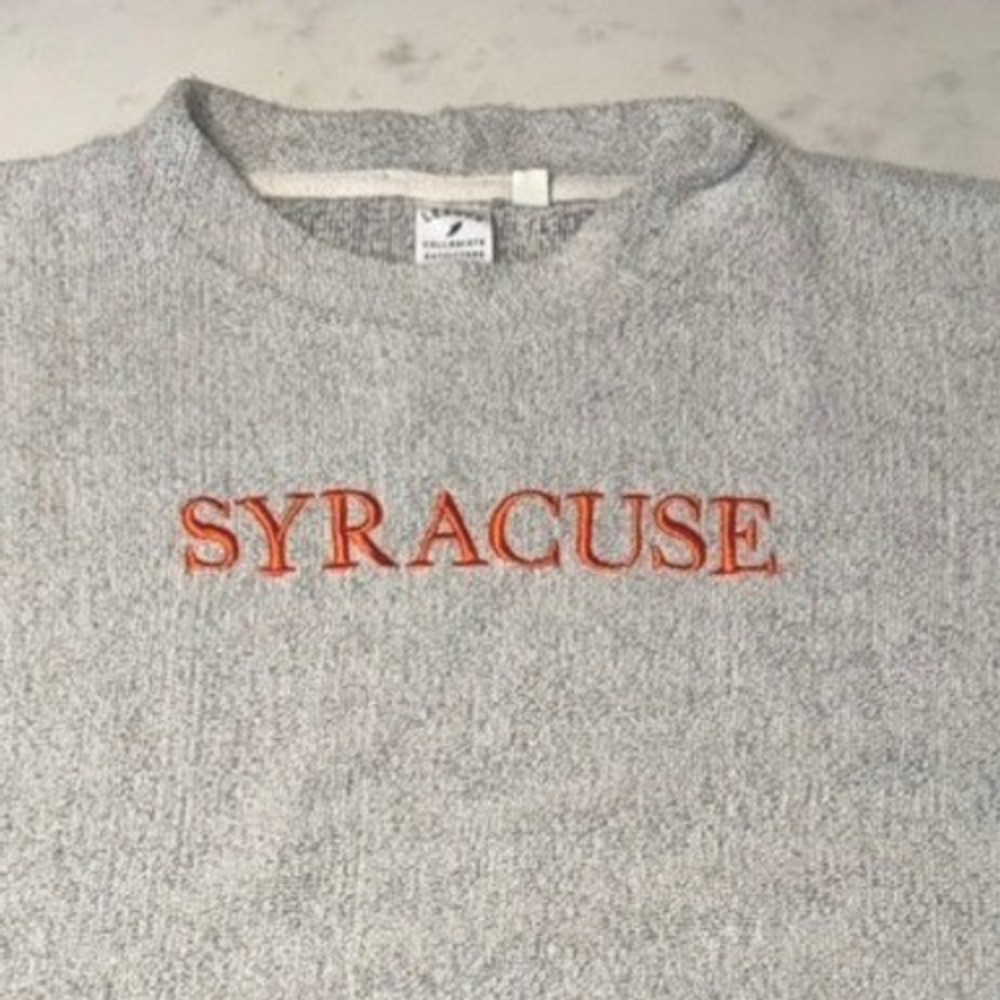 League Collegiate Outfitters Syracuse University Grey‎ Knit Crewneck Sweater L